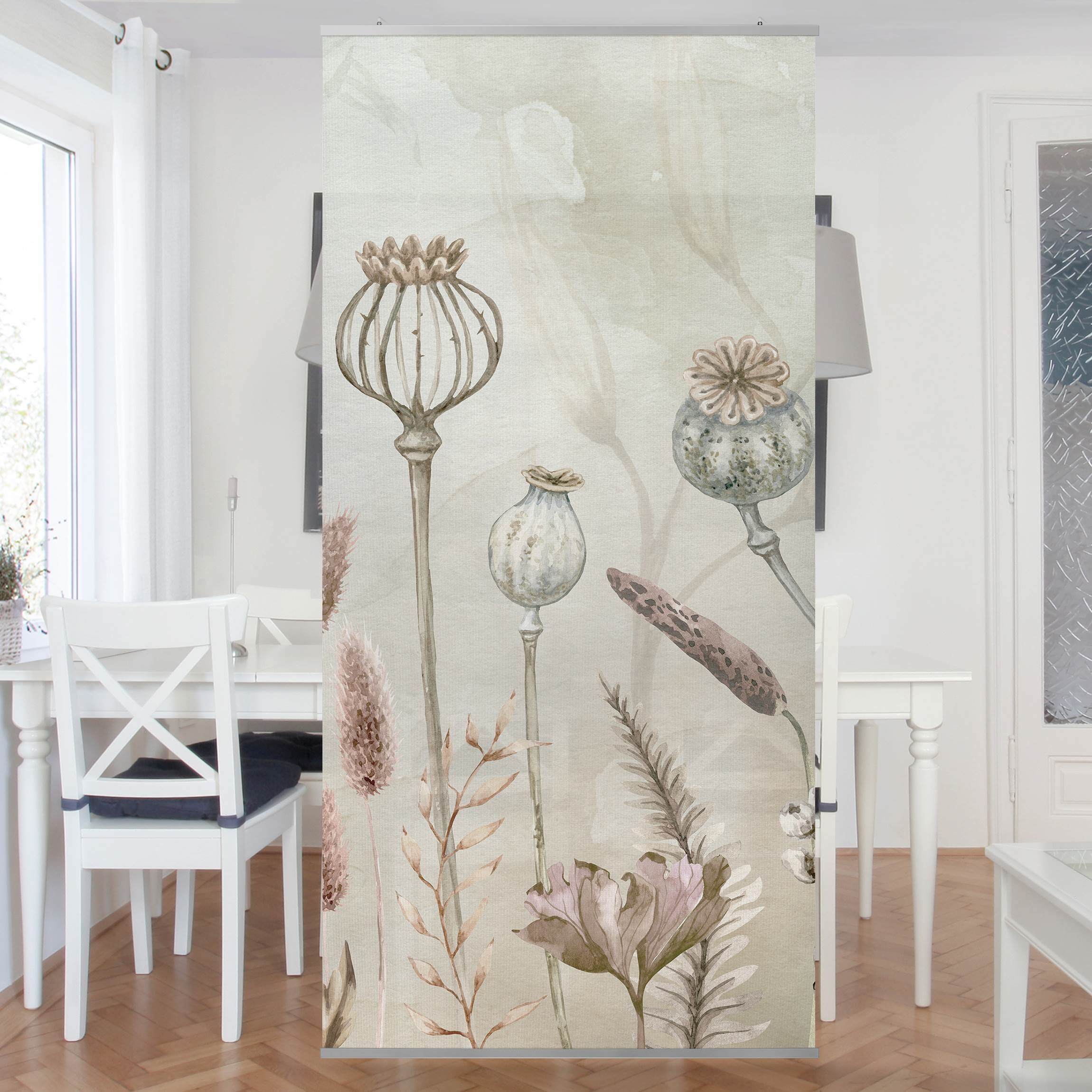 Raumteiler Zart getrocknete Herbstblumen