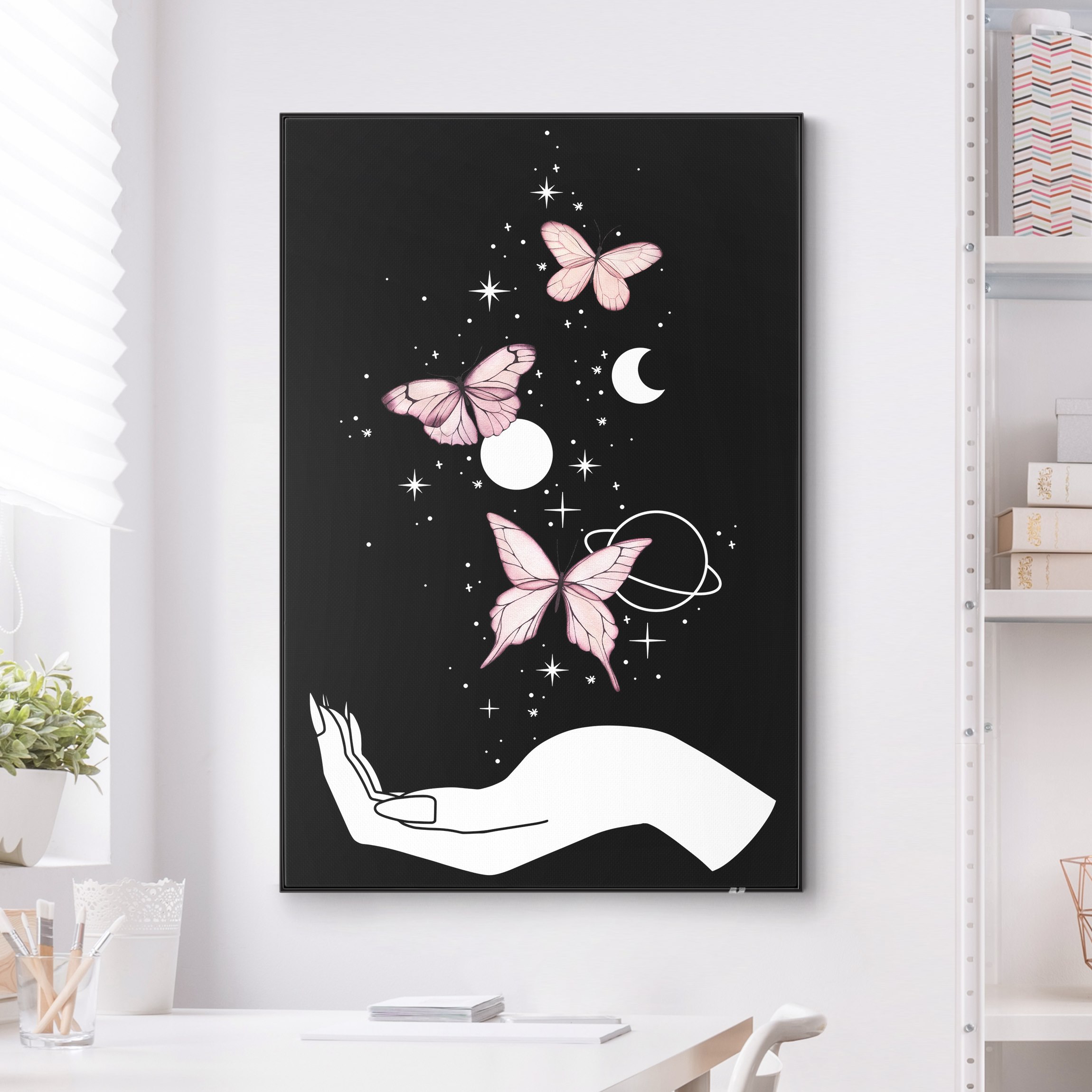 Wechselbild Zaubernde Hand - Schmetterlinge Rosa