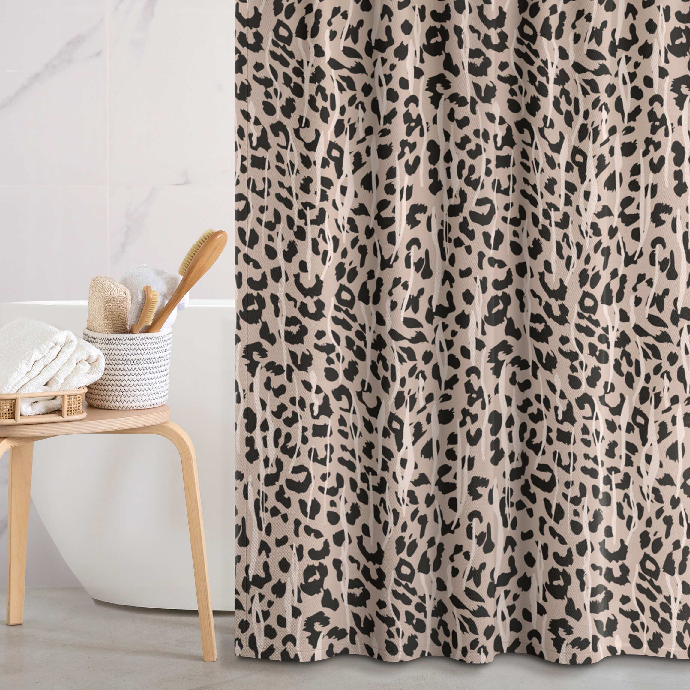 Duschvorhang Zebra und Leopard Muster