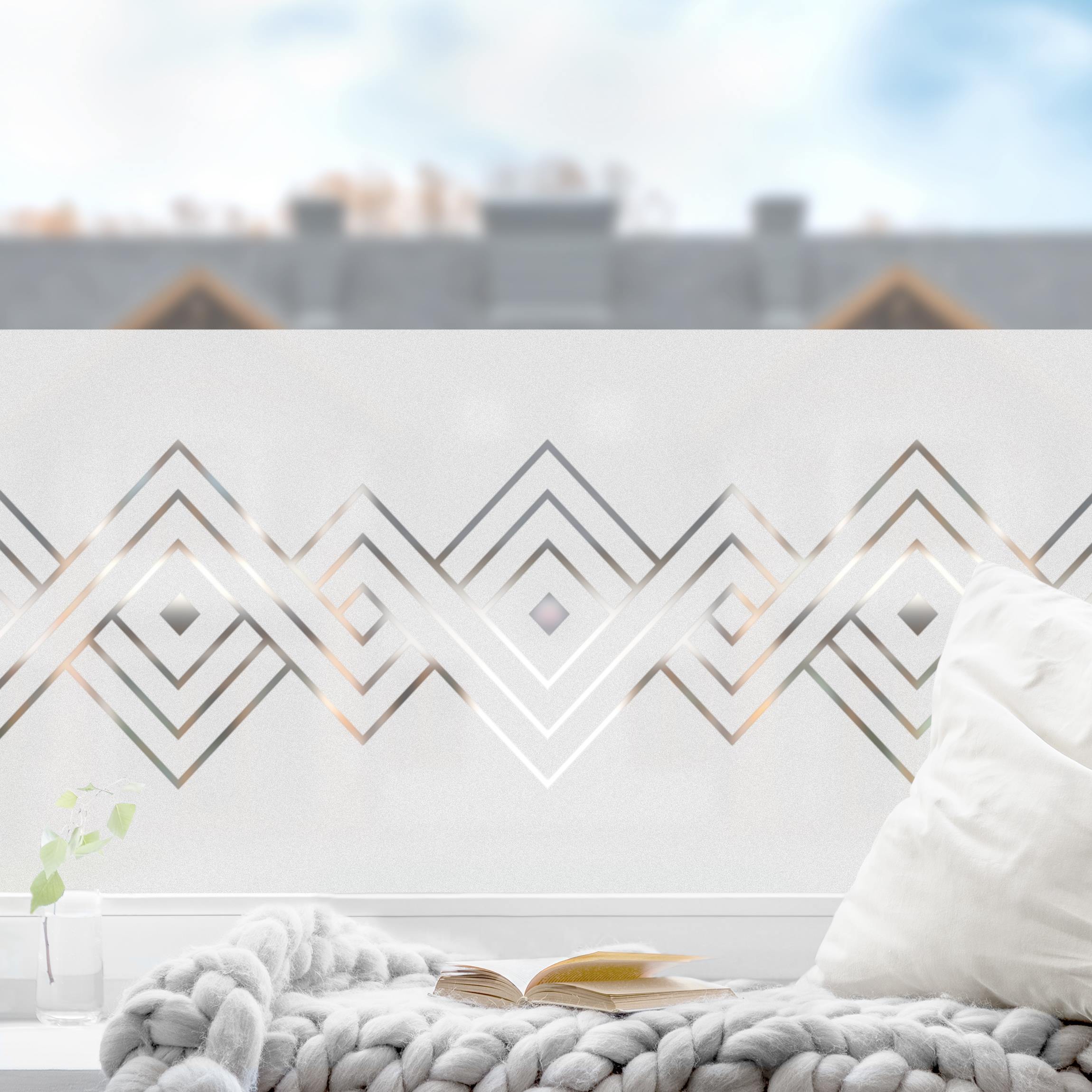 Fensterfolie Sichtschutz Zick Zack Muster Rauten