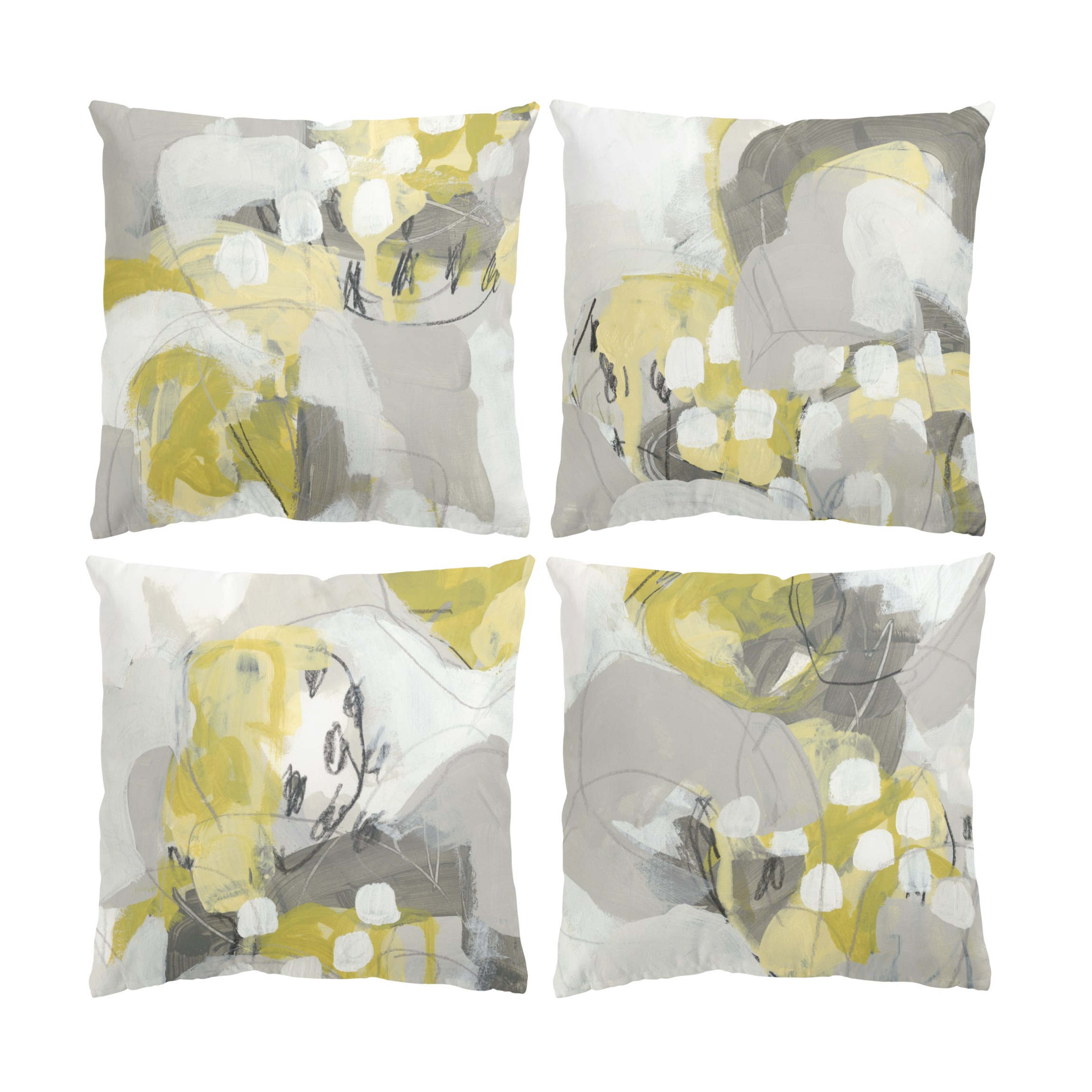 Dekokissen 4er Set Zitronen im Nebel Set II