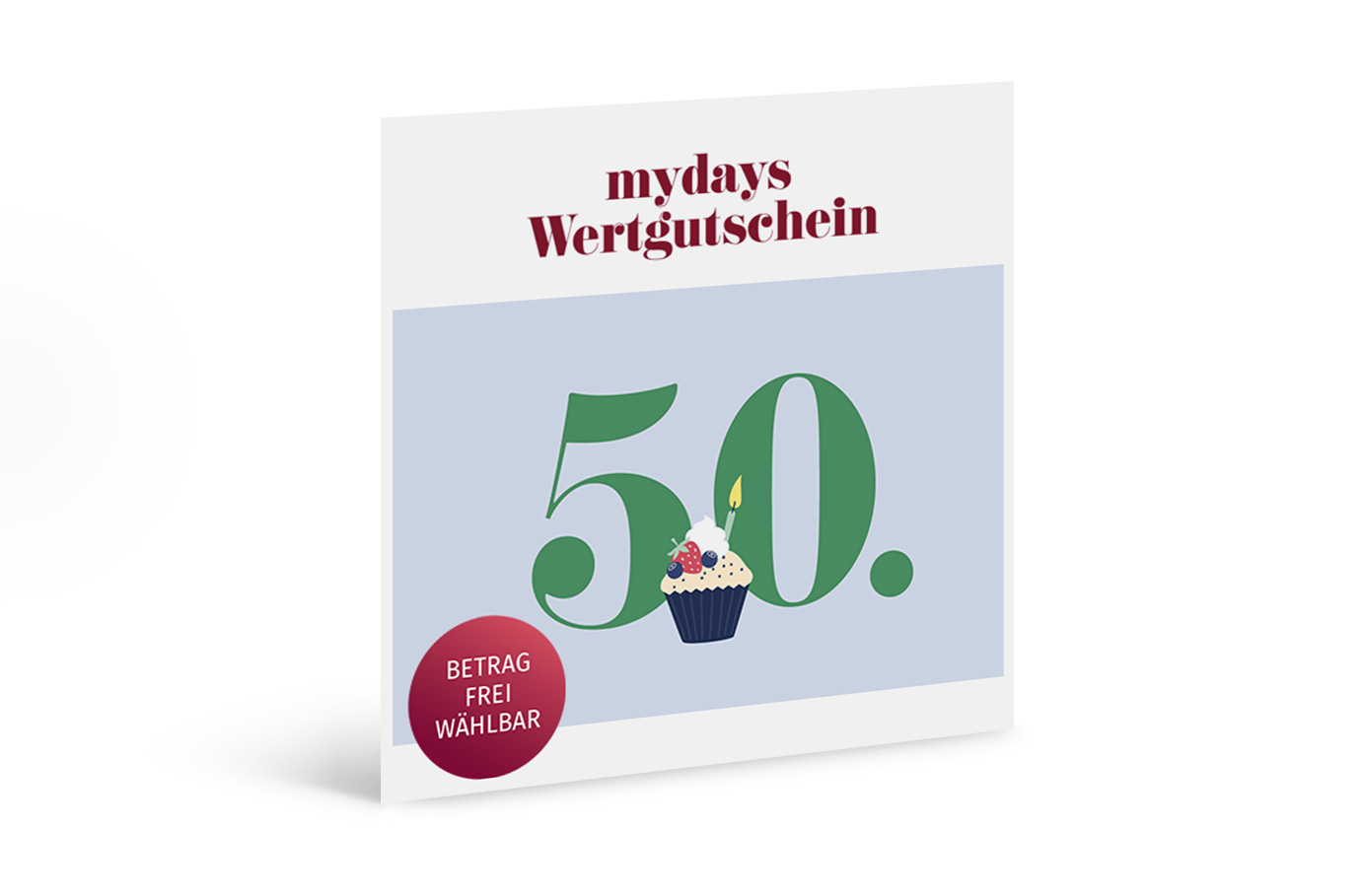 Flexibles Geschenk 50. Geburtstag (Cupcake)