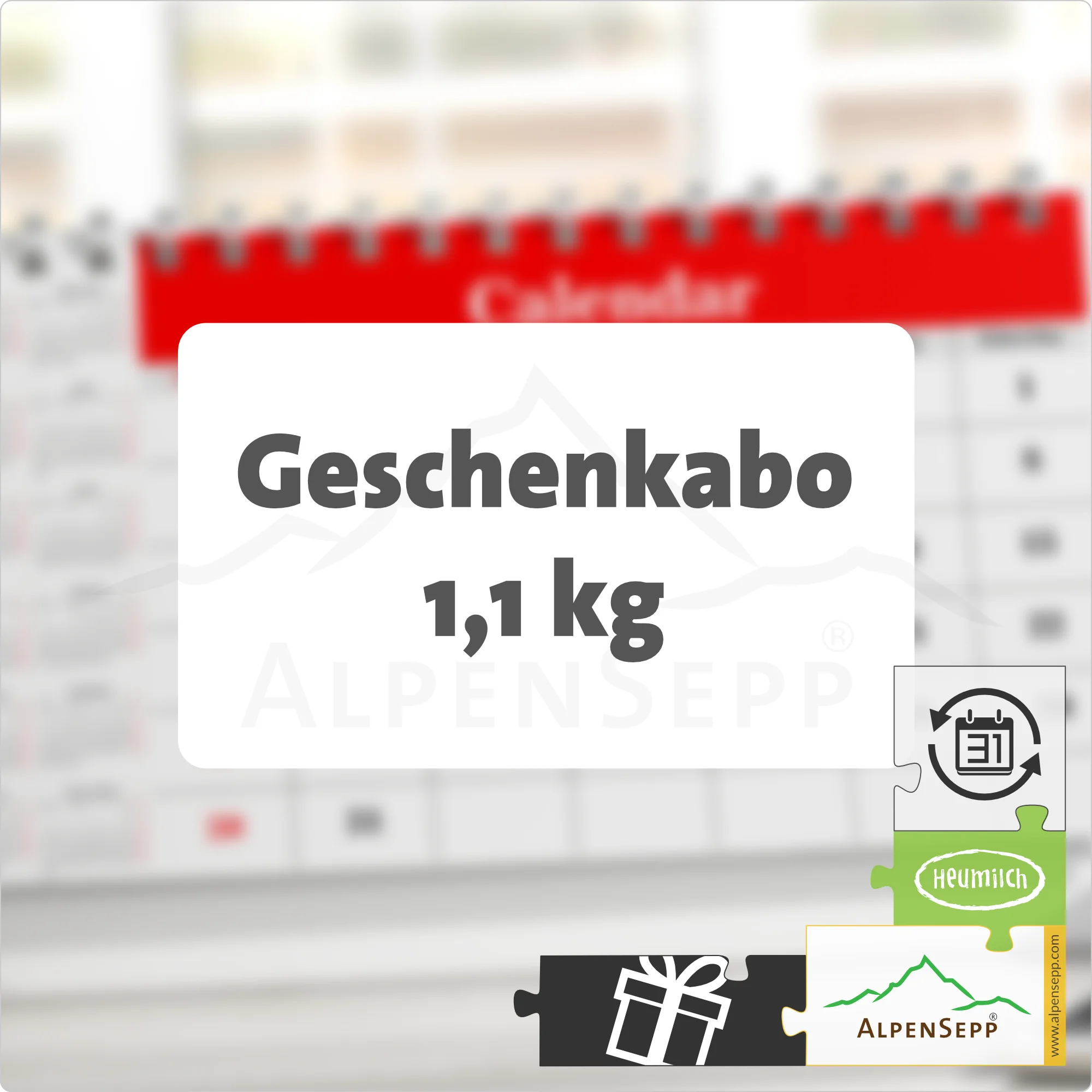 GESCHENK ABO 1,1 kg Käsevielfalt in Bergkäse + Schnittkäse | endet automatisch | abwechselnde, laktosefreie Käsevielfalt pro Lieferung | wähle L