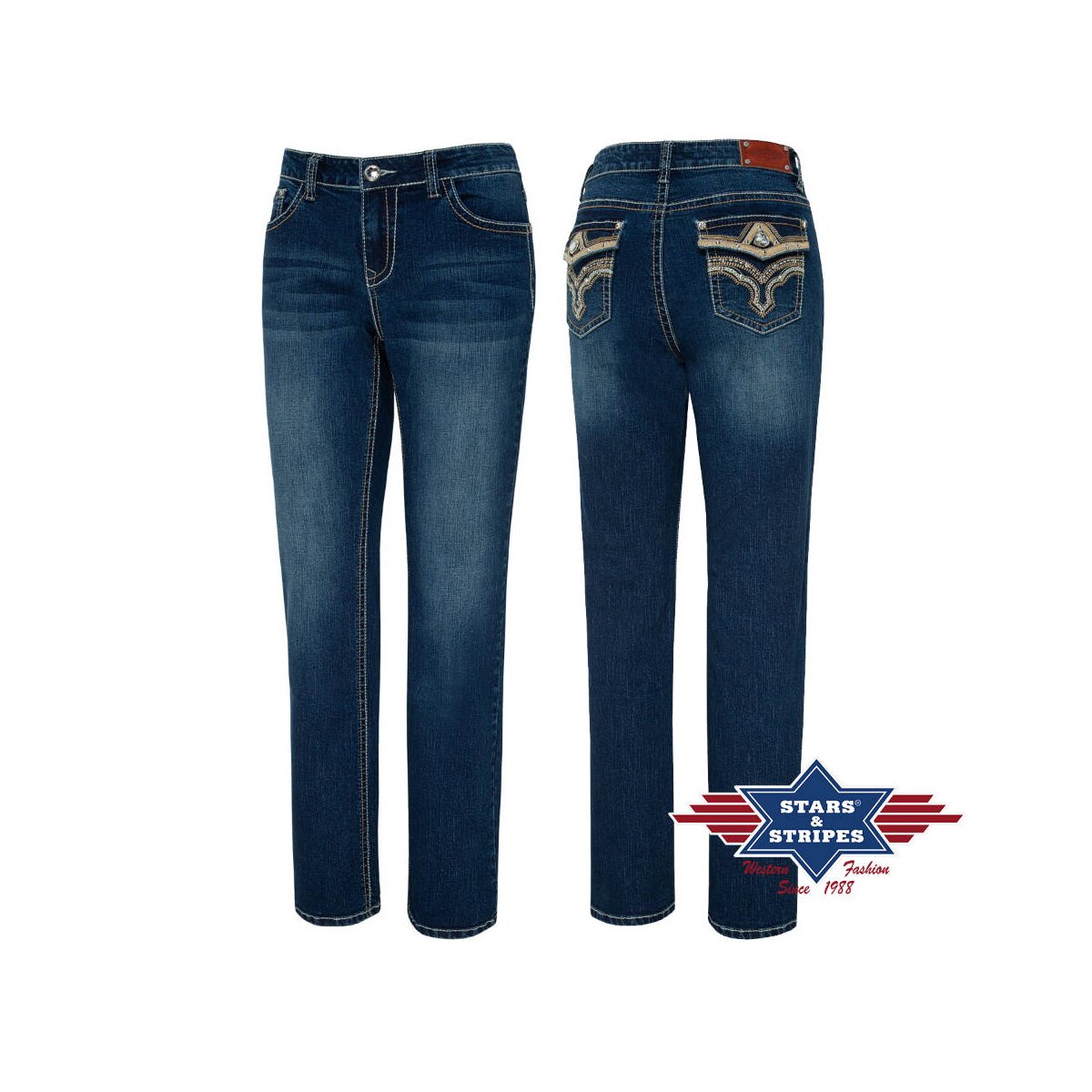 Damen Bootcut-Jeans, Jeanshose - Diamond, Stars&Stripes 31