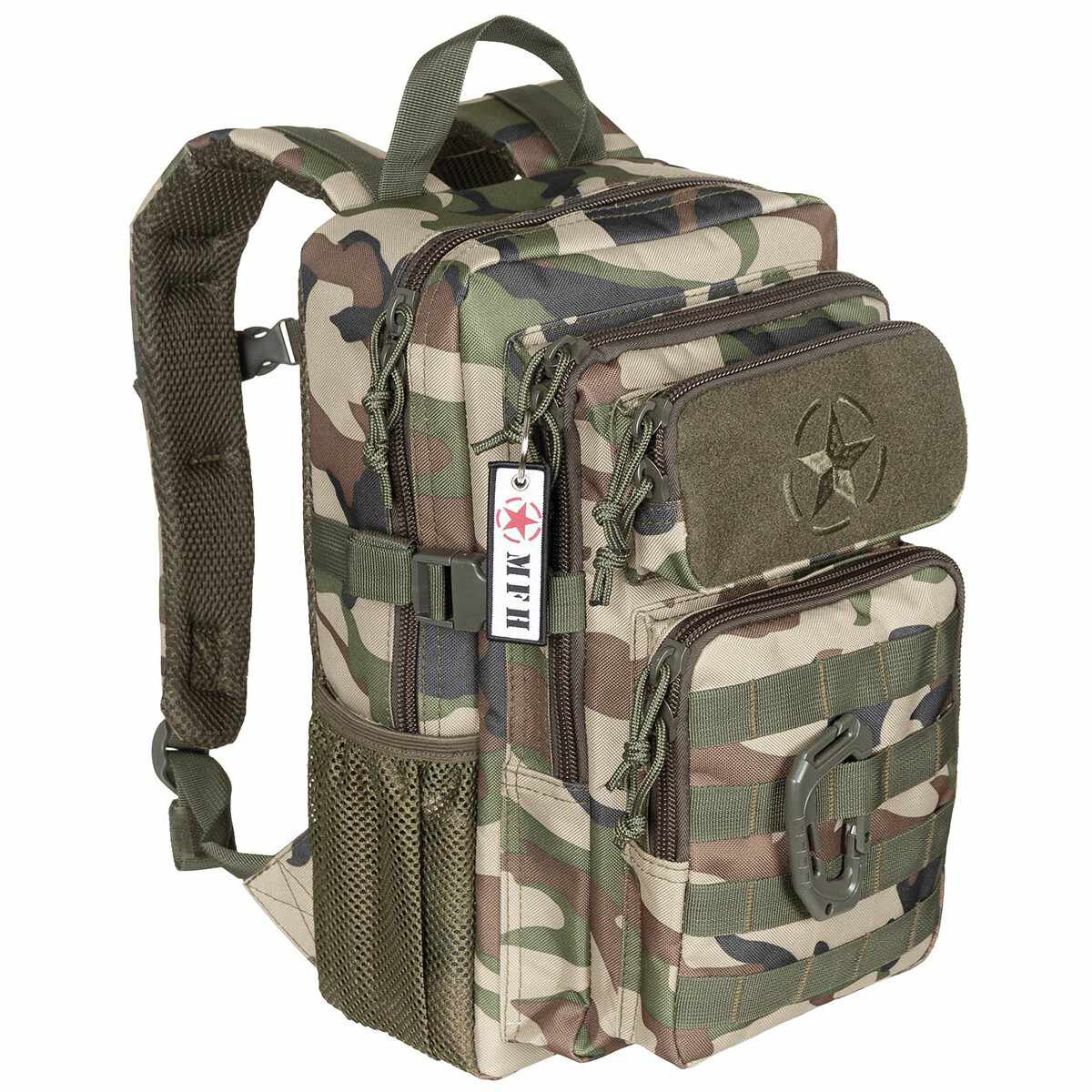 US Rucksack, Assault, Youngster', woodland - 23 x 37 x 22 cm'