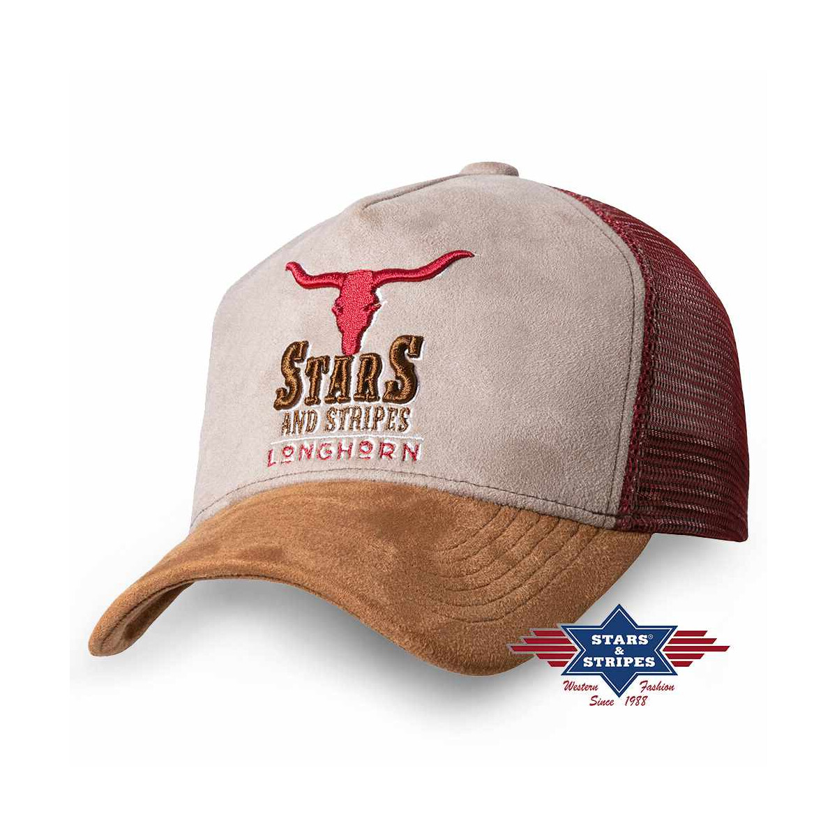 Western Trucker Cap -Longhorn-, Baseball Cap Kappe Mütze