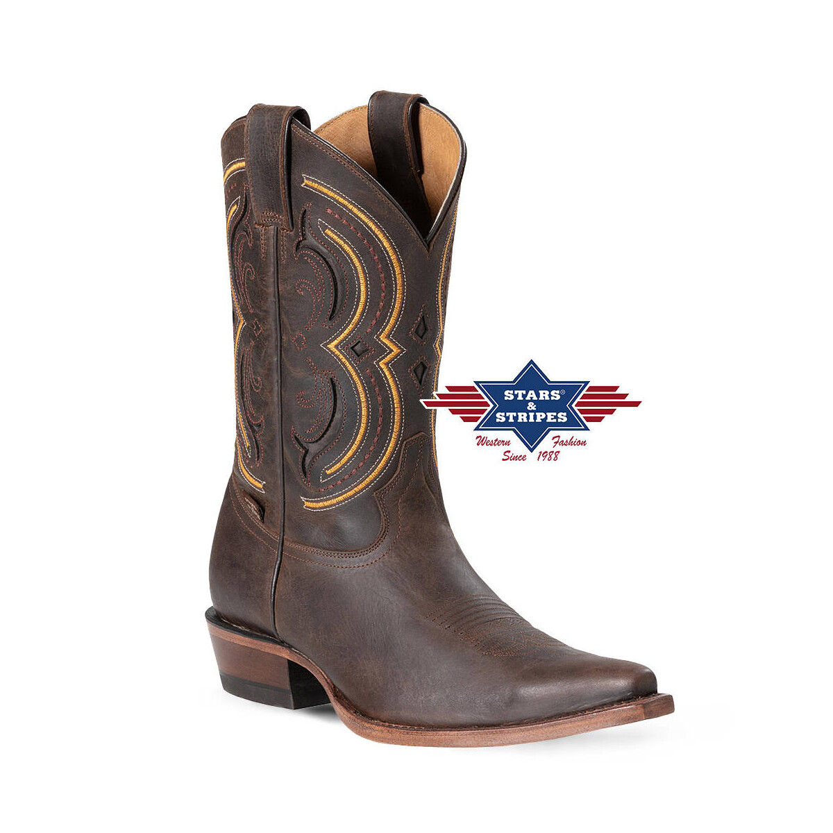 Westernstiefel WB-58 aus hochwertigem Leder mit aufwendiger Stickerei