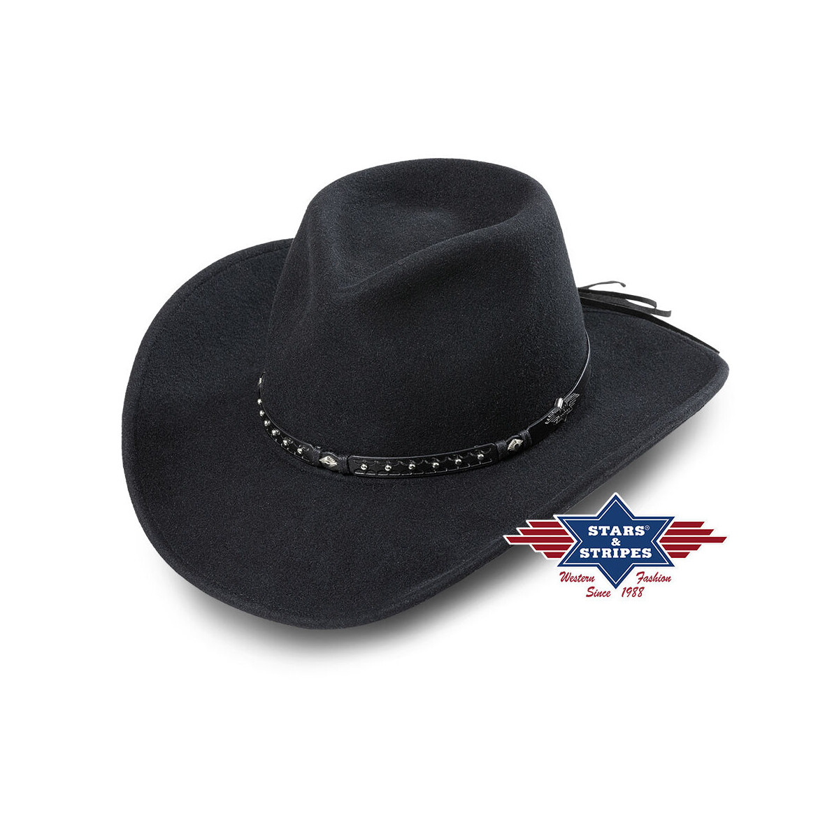 Westernhut Filzhut Reno black, Farbe schwarz