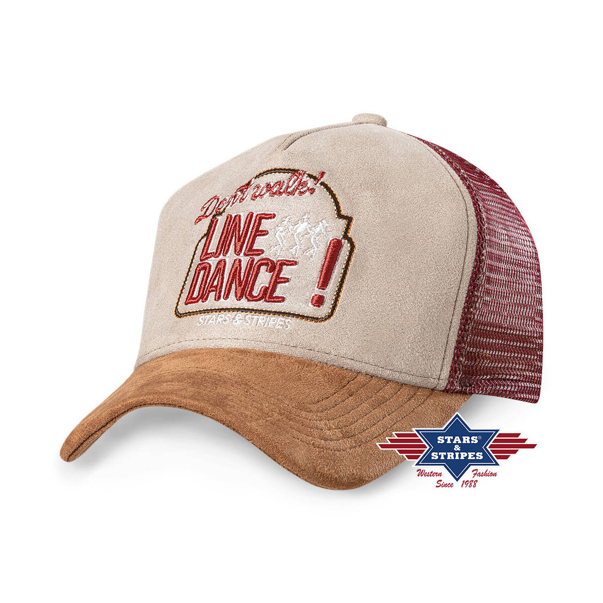 Western Trucker Cap LINE DANCE, Baseball Cap - bordeaux