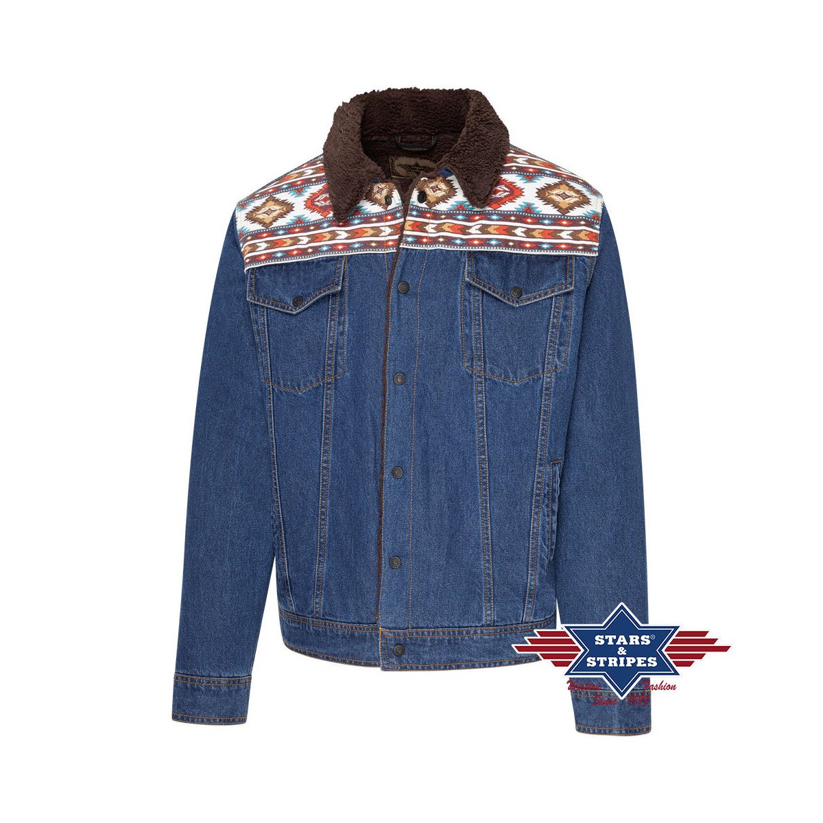 Western-Jeansjacke mit Schulterbesatz 3XL