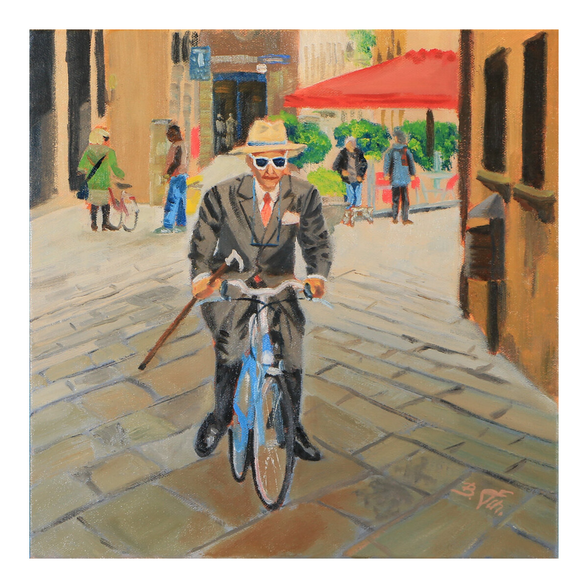  Ölgemälde, - city ​​scene 1 - 30x30 cm