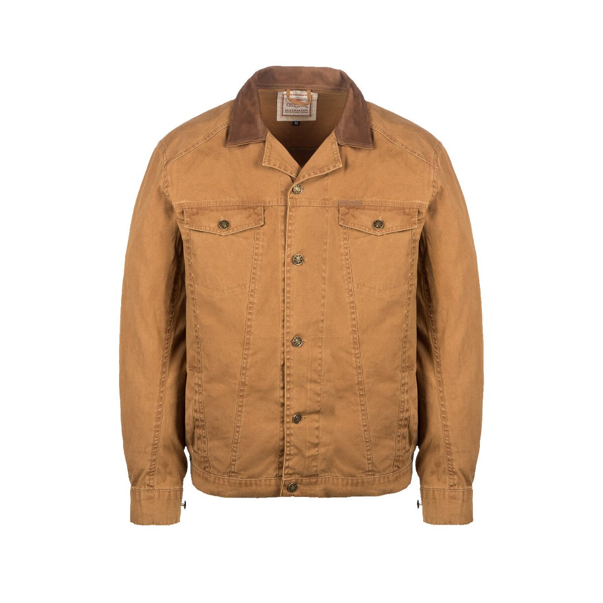 Leichte Canvas Jacke, Übergangsjacke, ungefüttert mit Lederkragen