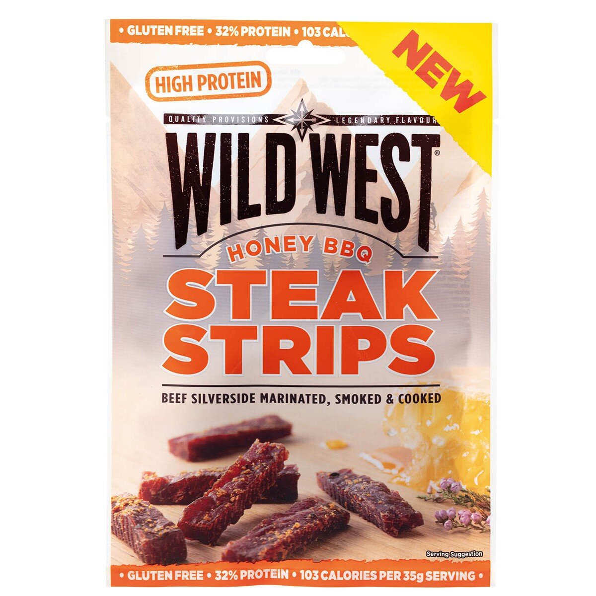 91,50 €/ Wild West, Steak Strips, Honey BBQ, 60 g Trockenfleisch