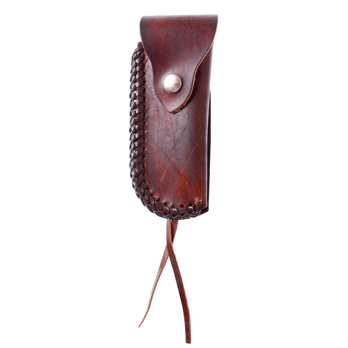 Messertasche, Messeretui, Messergürteltasche braun mit Flechtung, Heftlänge 13cm braun