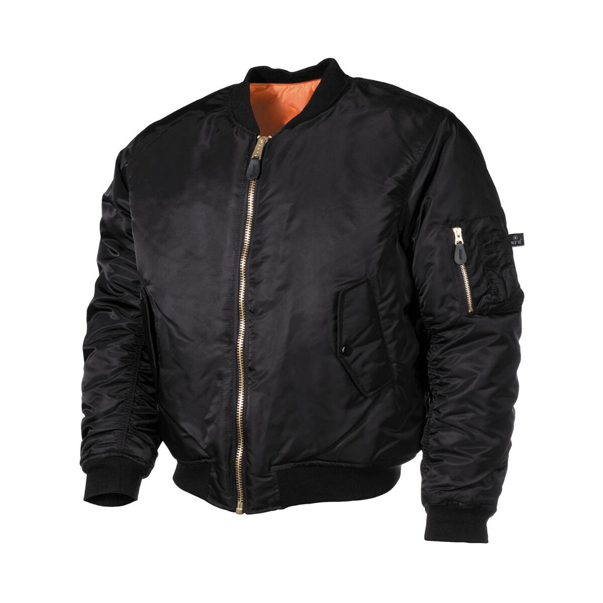 US Pilotenjacke MA1, Bomberjacke, Fliegerjacke, Wendejacke schwarz XL