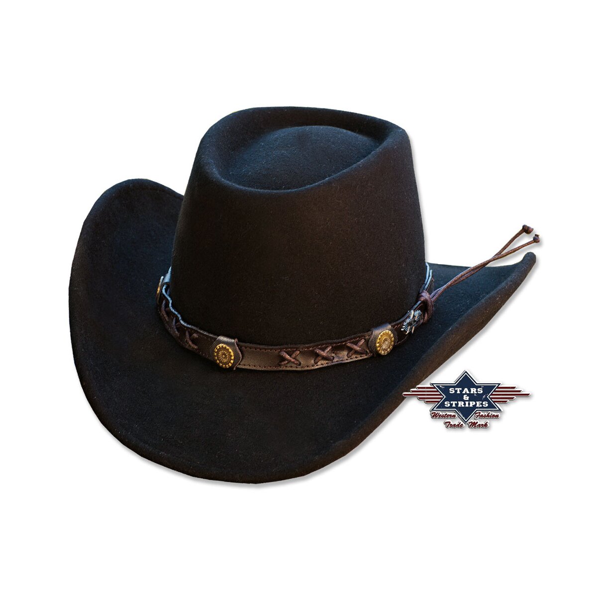 Filzhut, Westernhut -Gambler-, Wollfilzhut von Stars&Stripes S