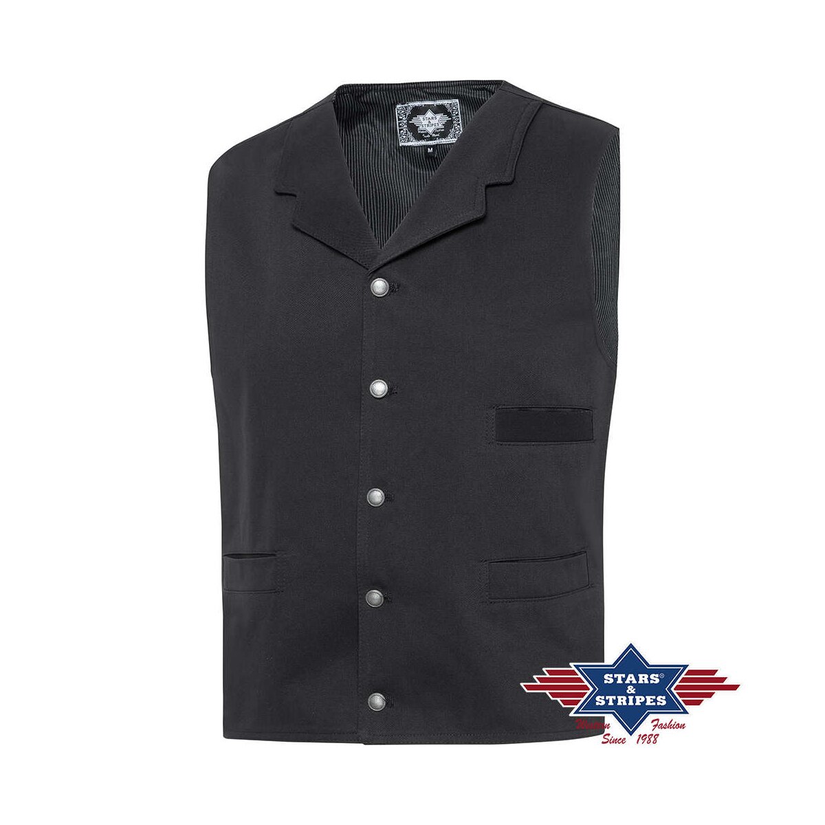 Schwarze Old-Style Weste Earp v. Stars&Stripes M