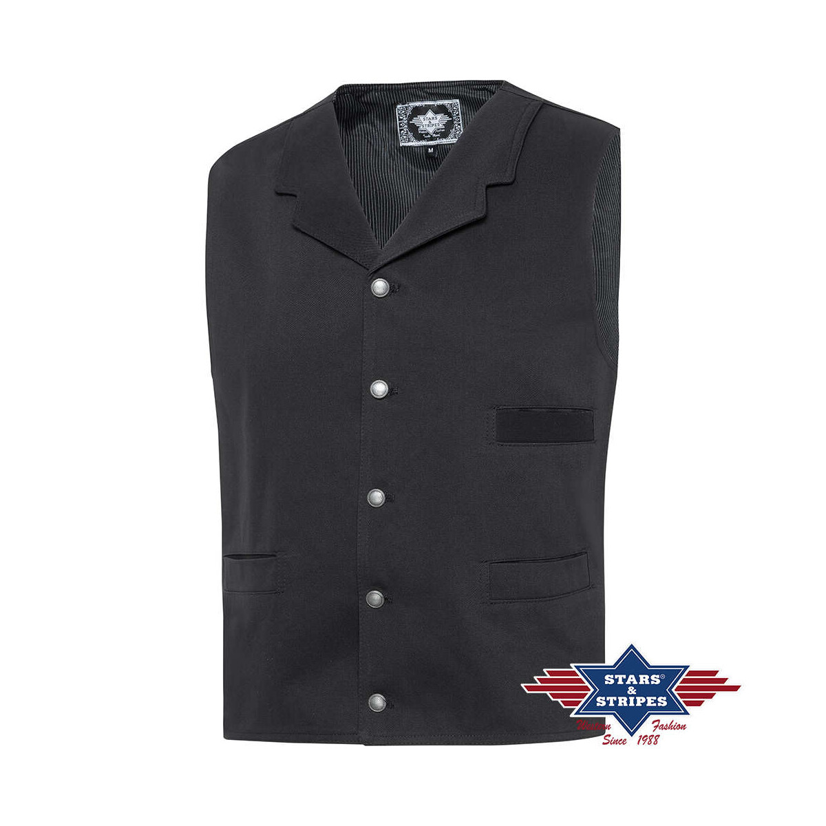 Schwarze Old-Style Weste Earp v. Stars&Stripes XXL