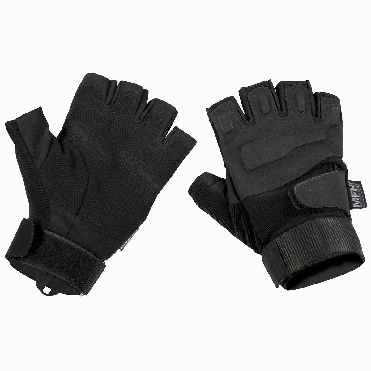 Tactical Handschuhe Protect' ohne Finger, schwarz, Sport Fitness Fahrrad Auto L'