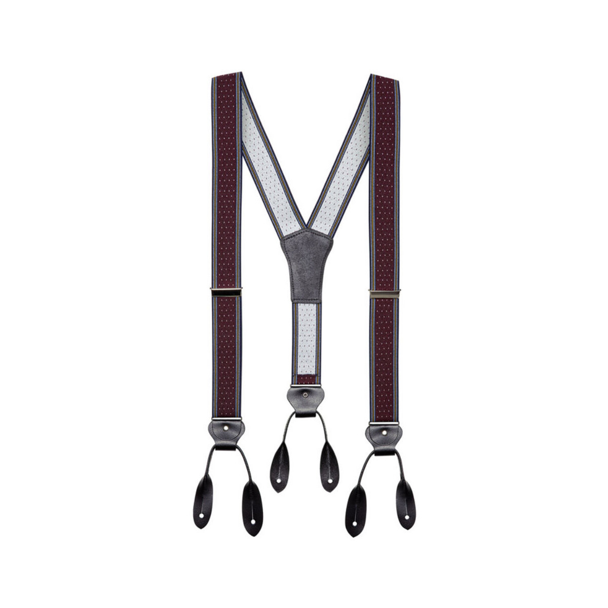 Gestreifte Hosenträger mit Knopfloch Lederlaschen Herren Hosenträger zum knöpfen