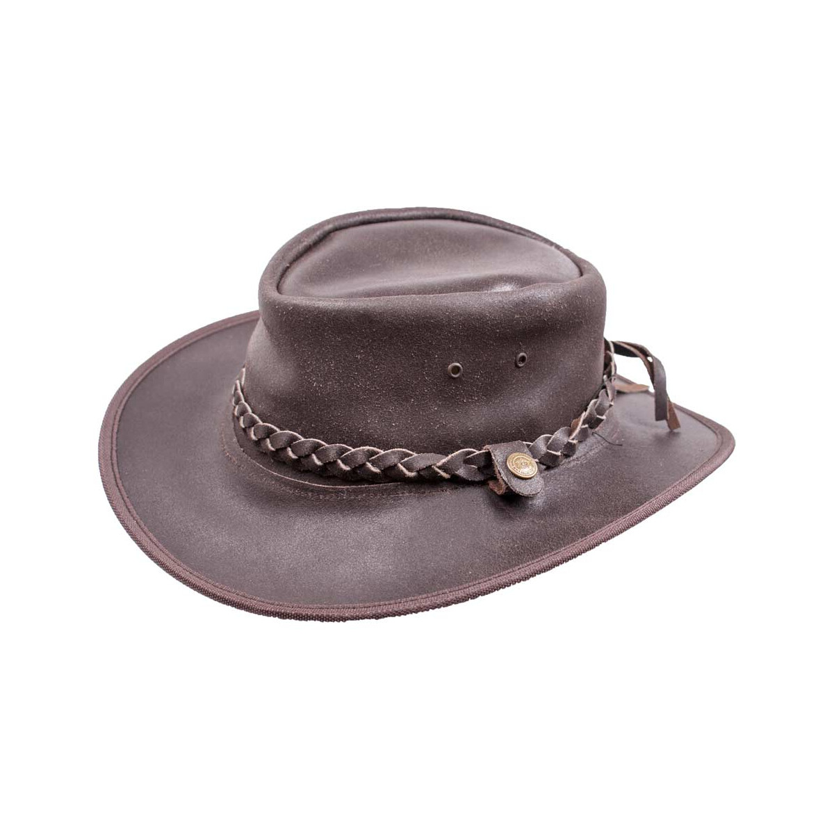 Outdoor Lederhut knautschbar mit Kinnband/Hutband