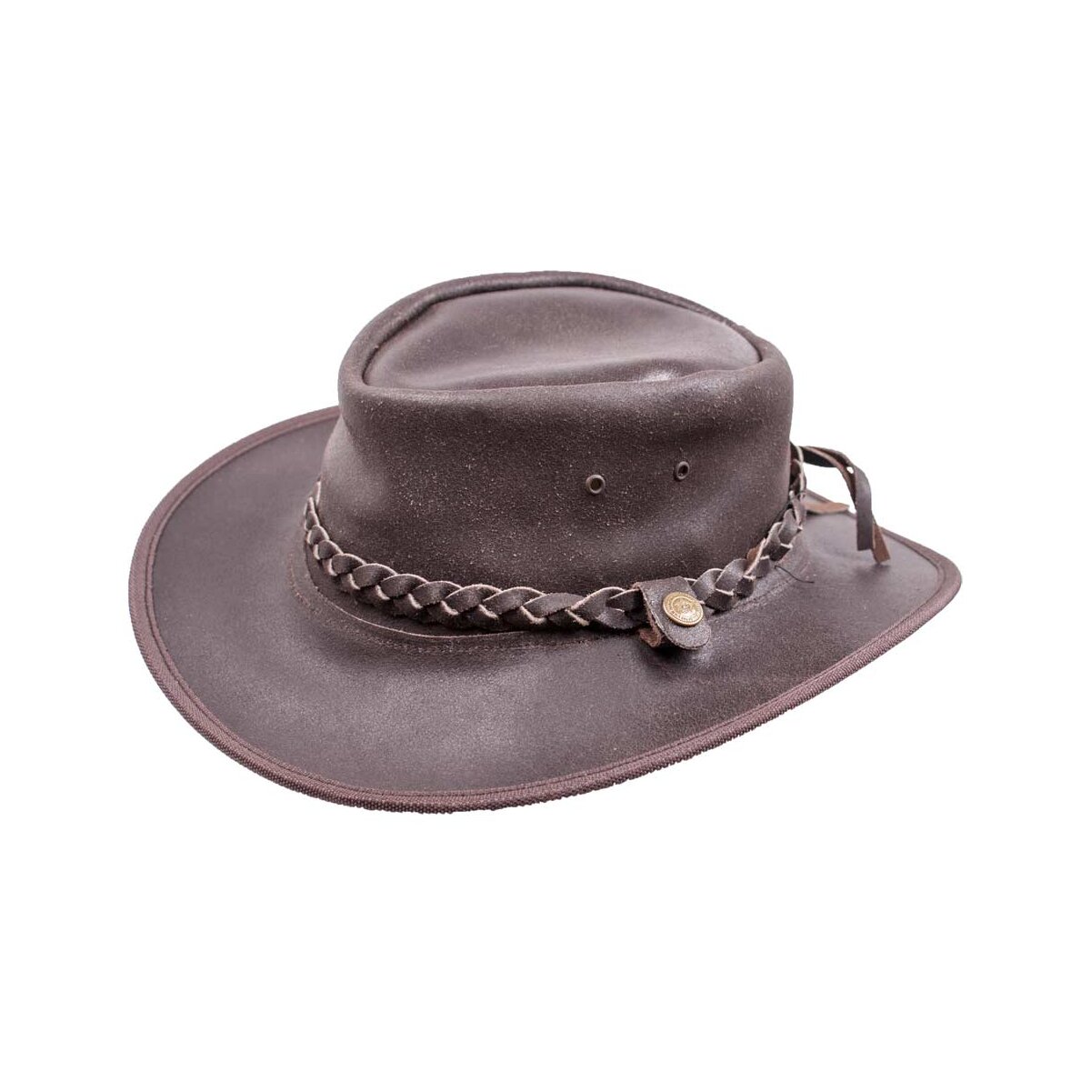 Outdoor Lederhut knautschbar mit Kinnband/Hutband S