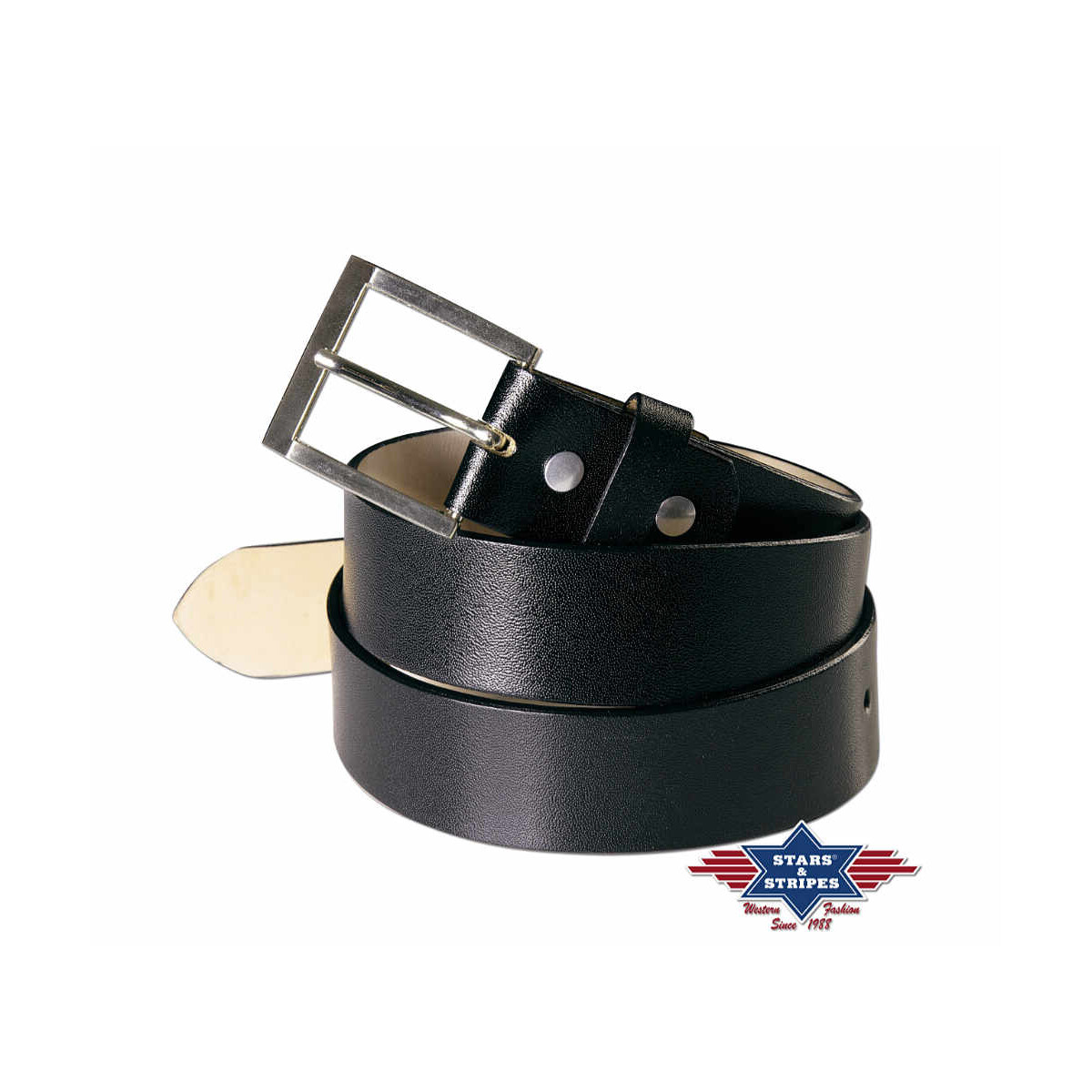 Schwarzer Western Gürtel aus robustem Rindsleder