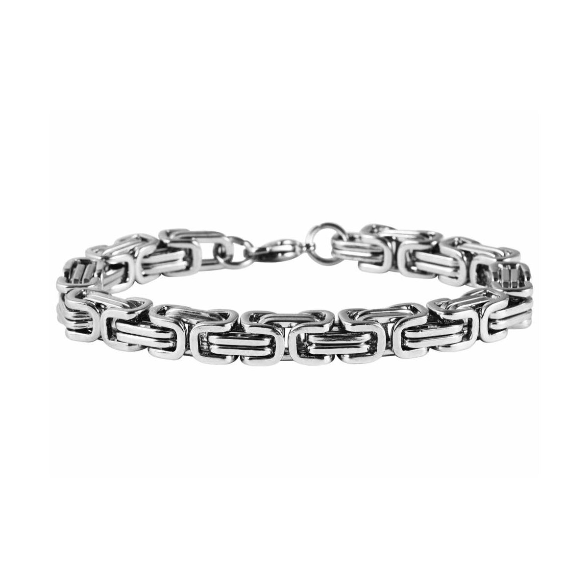 Silberfarbenes Akzent Armband Königsketteenarmband aus Edelstahl 21cm