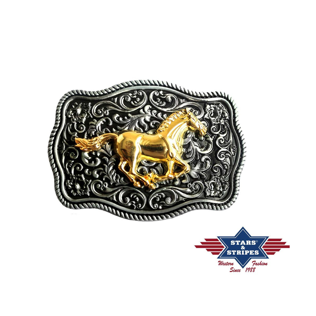 Gürtelschnalle, Buckle Running Horse''