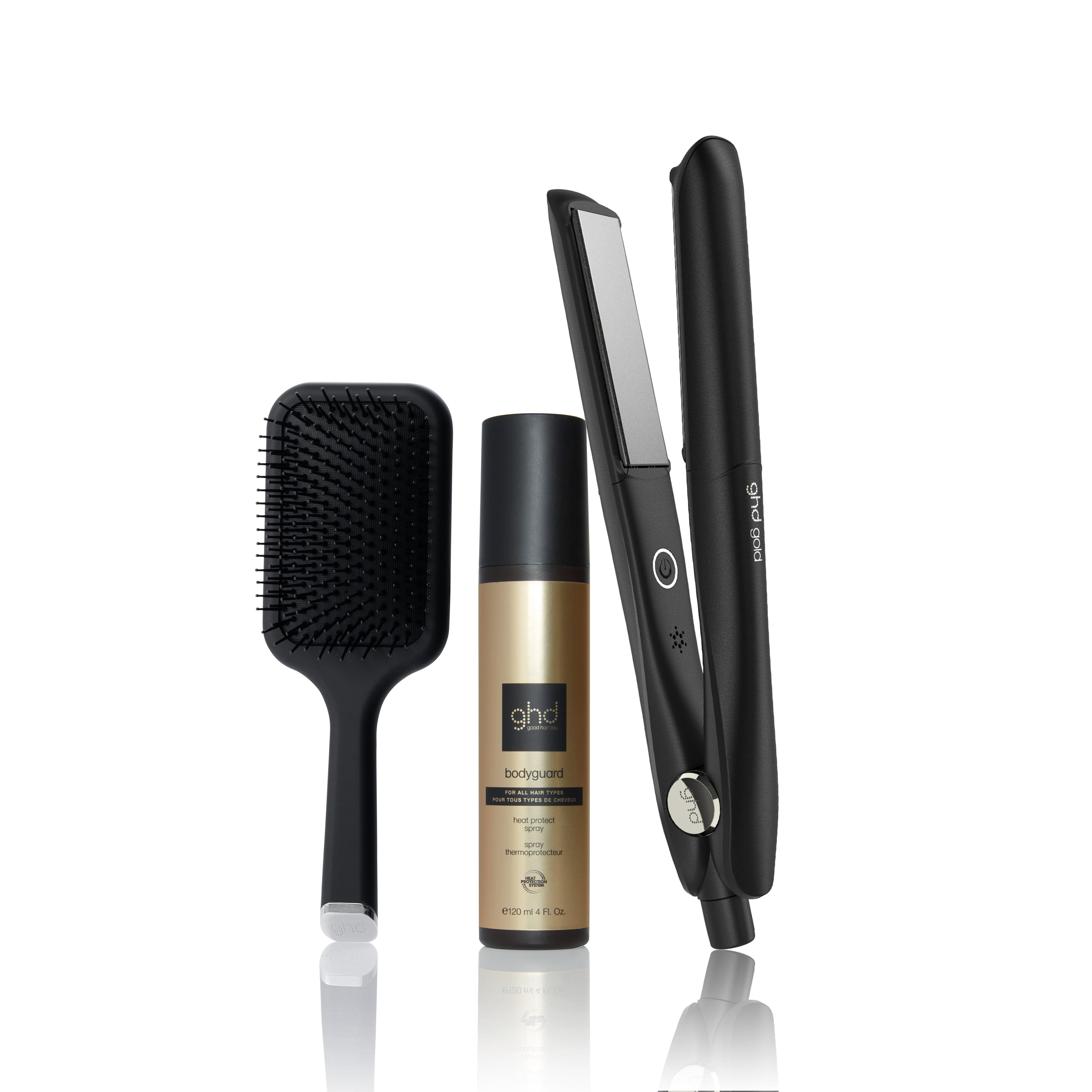 ghd Gold Glätteisen Bundle In Schwarz, Schwarzes Bundle