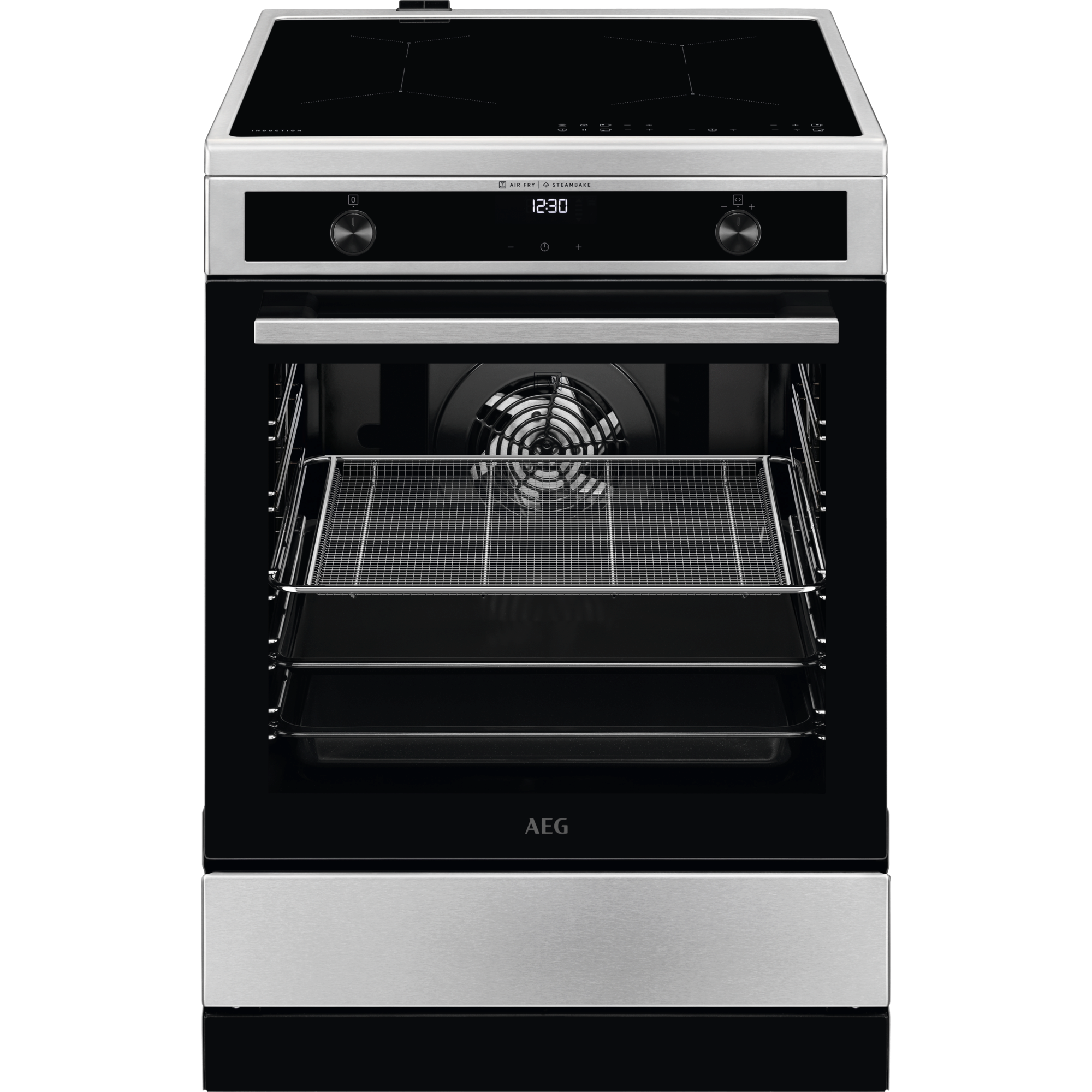 AEG Standherd mit Induktions-Kochfeld / SteamBake / Hob²Hood / 60 cm CIB6643BBM