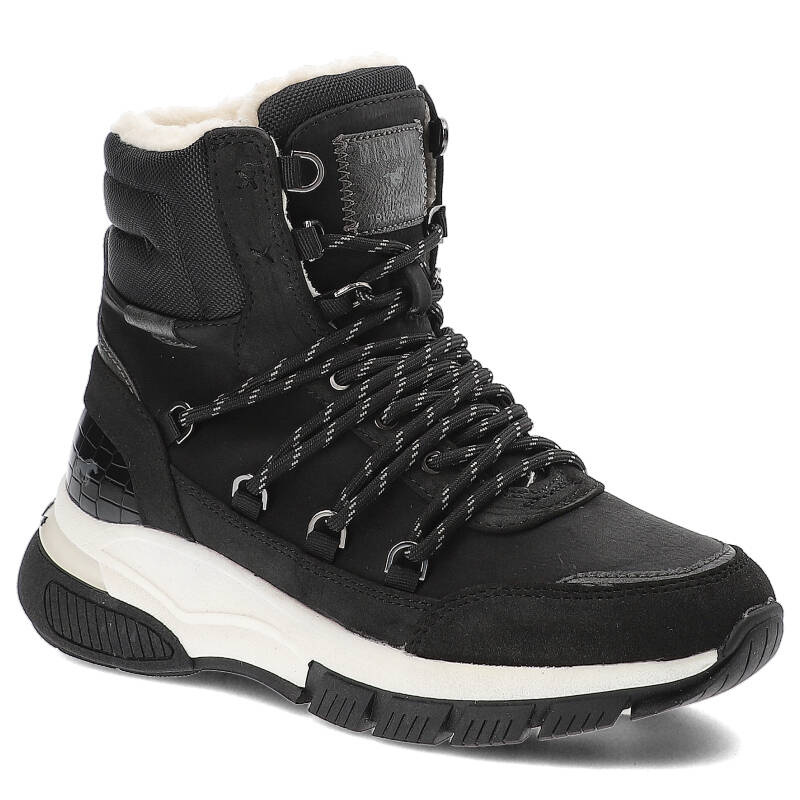 Schwarze Schneeschuhe Mustang Gefütterte Damenschuhe
