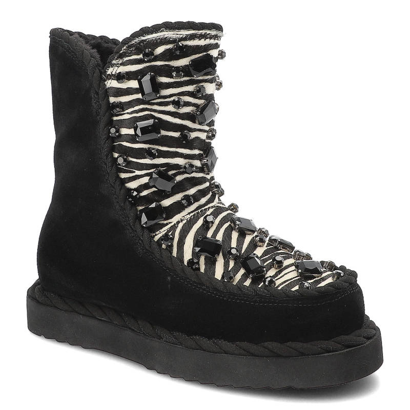 Schwarze Stiefeletten Alma En Pena Gefütterte Damenschuhe