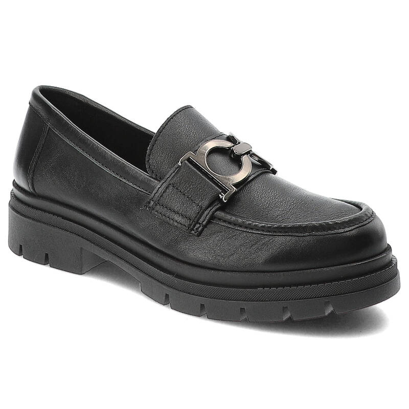 Schwarze Mokassins Nessi Elegante Damenschuhe