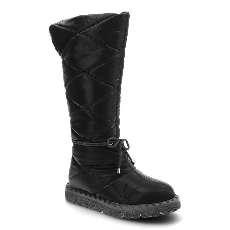 Schwarze Stiefel Artiker Gefütterte Damenschuhe