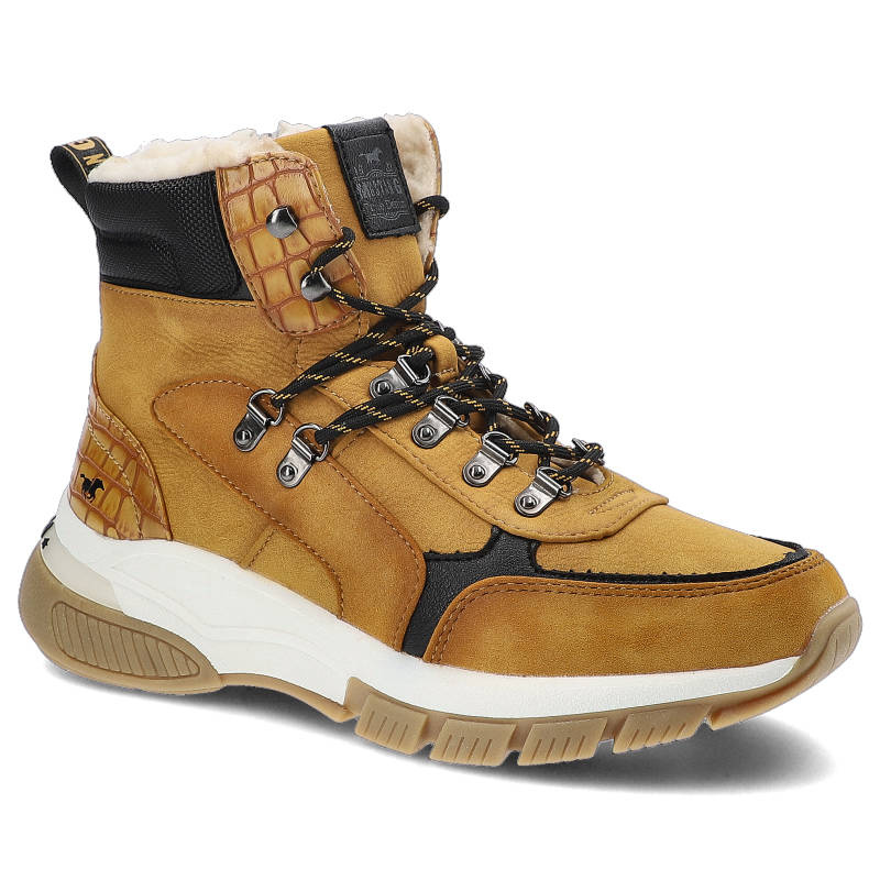 Gelbe Stiefeletten Mustang Gefütterte Damenschuhe