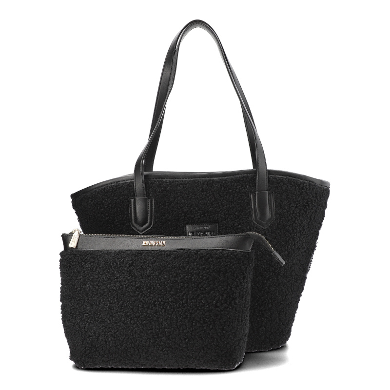 Schwarze Handtasche Big Star Modische Shopper-Tasche