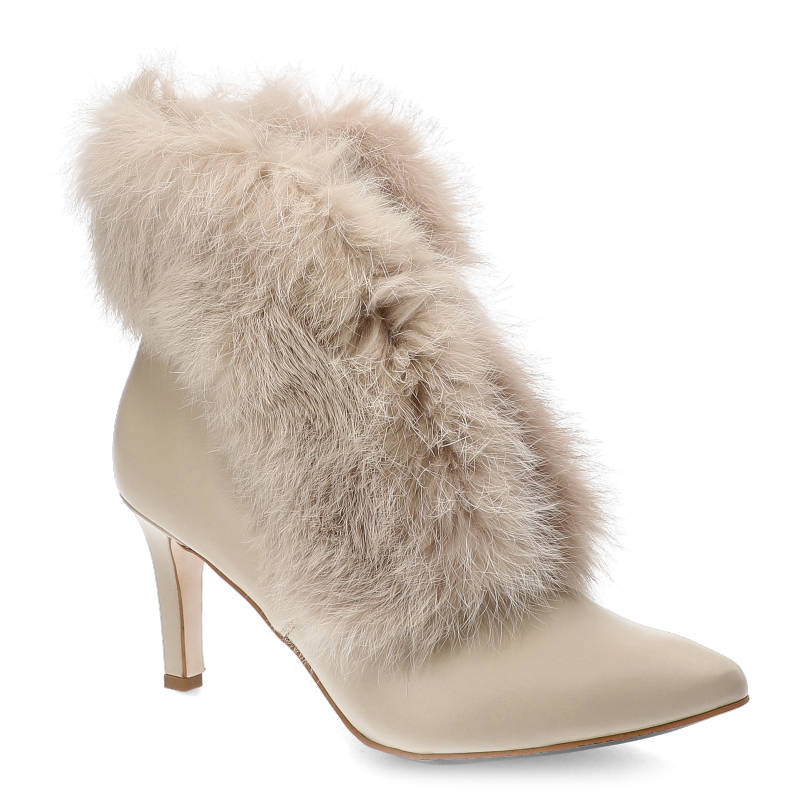 Beige Stiefeletten Damiss Elegante Damenschuhe Mit Absatz