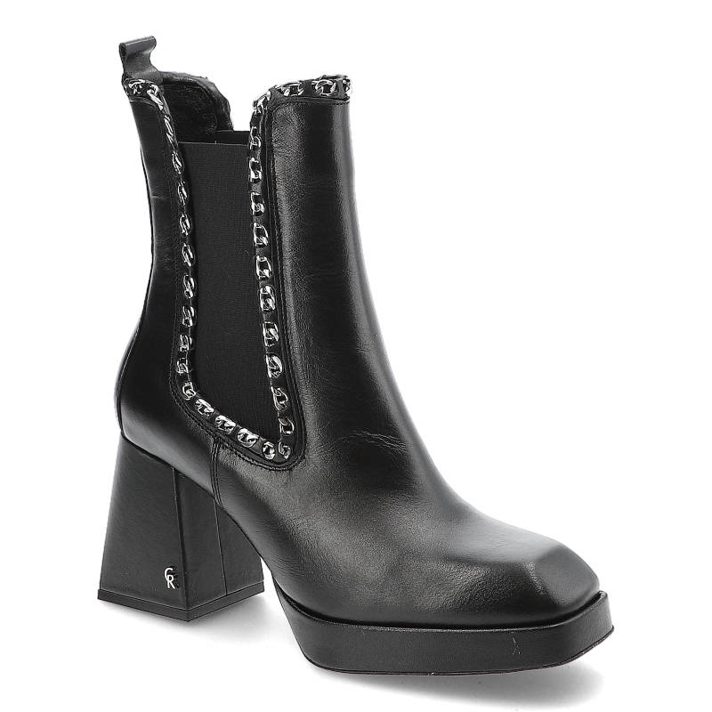 Schwarze Stiefeletten Carinii Elegante Damenschuhe Mit Absatz
