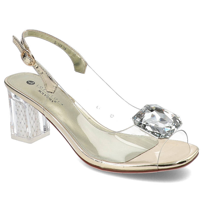 Goldene Sandalen Sca'viola Damenschuhe mit Absatz