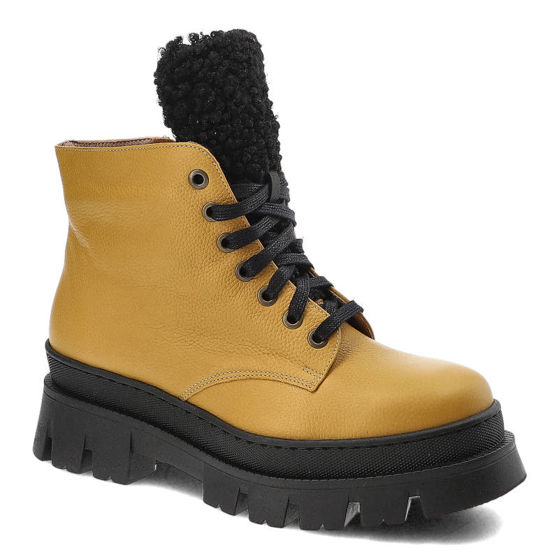 Gelbe Stiefeletten Blu Elegante Gefütterte Damenschuhe