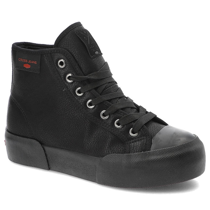 Schwarze Sneakers Cross Jeans Gefütterte Damenschuhe