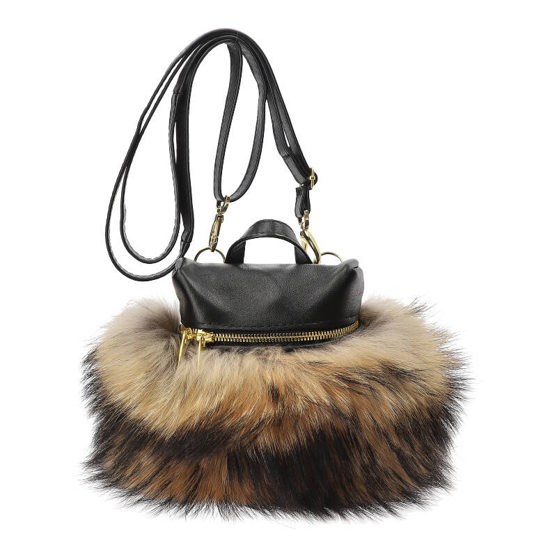 Braune Handtasche Luka Pelli Mit Echtem Marderfell