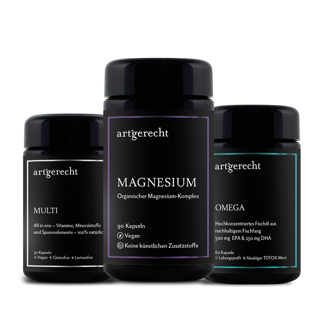 DAILY ESSENTIALS | Premium 3-in-1 Nährstoffpaket für jeden Tag | Vitamine, Magnesium & Omega-3-Fettsäuren
