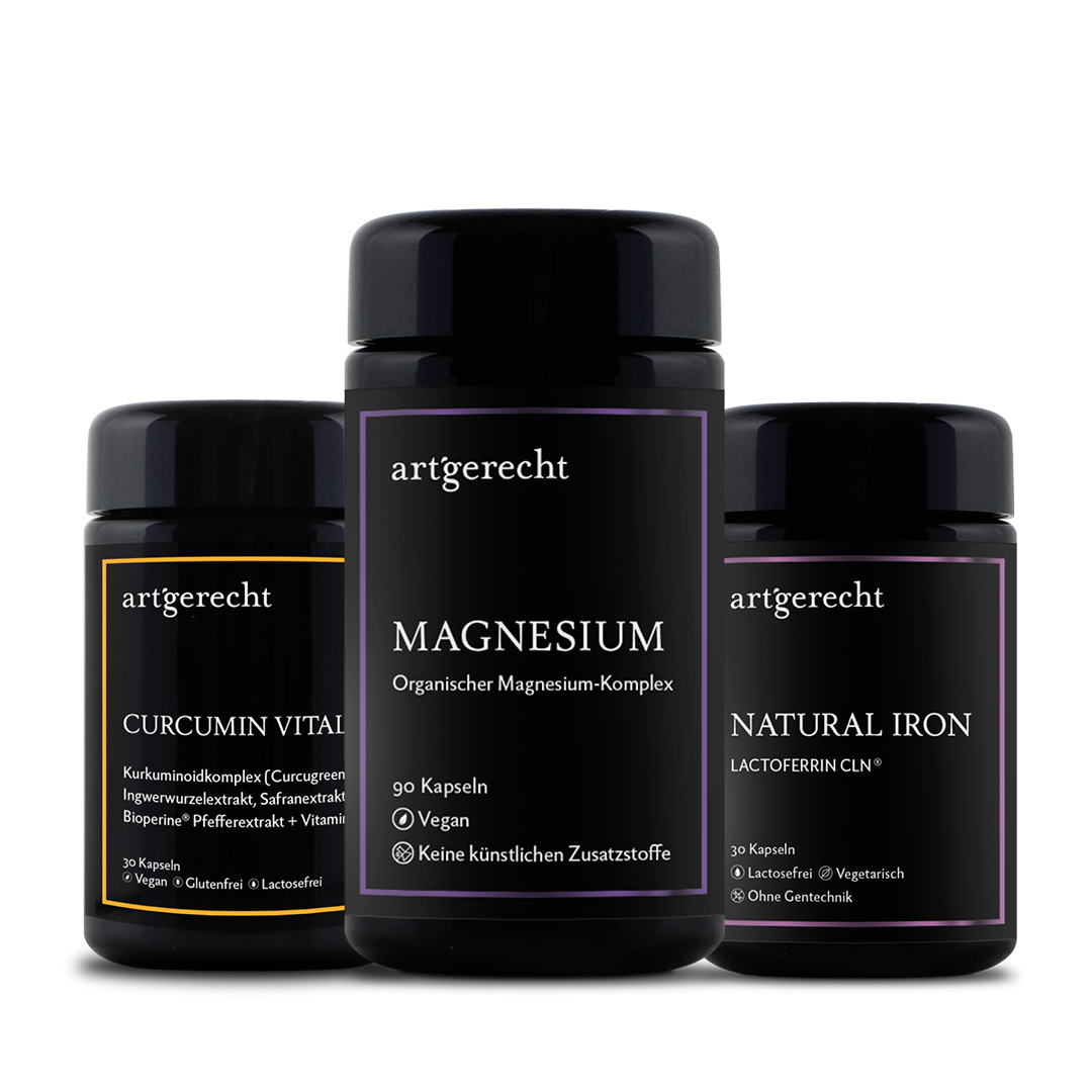 FEMALE BALANCE | 3-in-1 Vorteilspaket – Monatspaket mit NATURAL IRON, MAGNESIUM & CURCUMIN VITAL