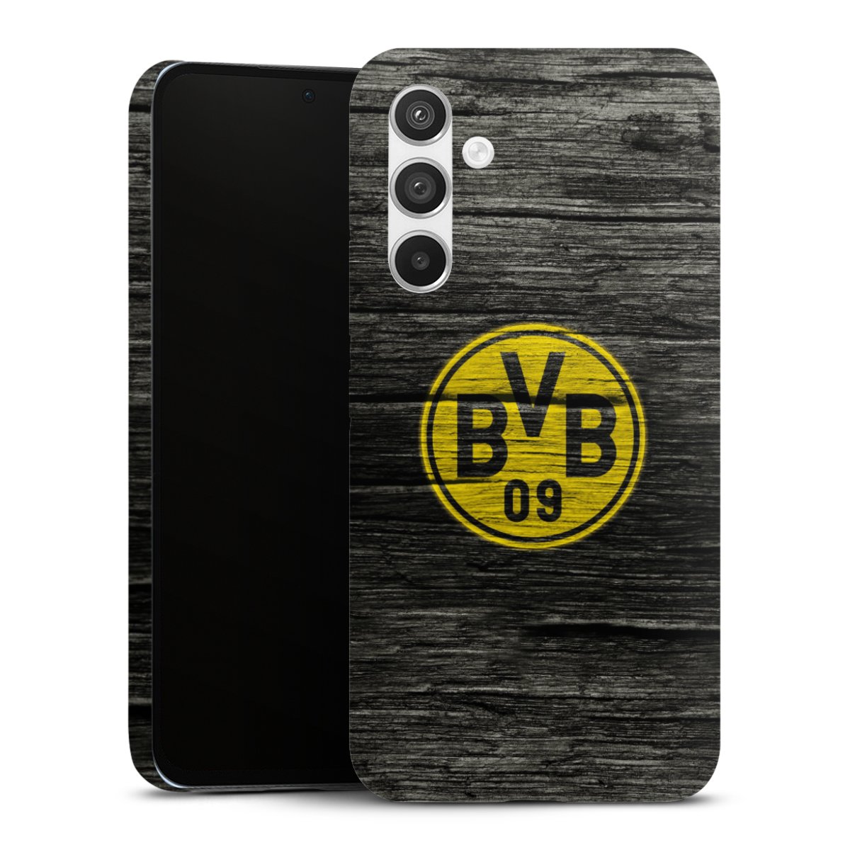 Galaxy A54 5G Handy Premium Case Smartphone Handyhülle Schutzhülle matt Wooden Look Borussia Dortmund Bvb Premium Case