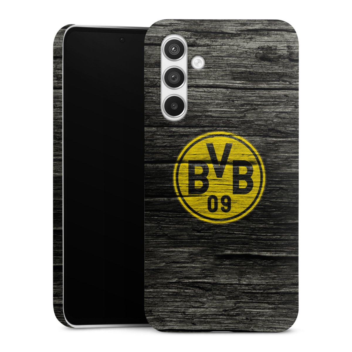 Galaxy A54 5G Handy Premium Case Smartphone Handyhülle Schutzhülle glänzend Wooden Look Borussia Dortmund Bvb Premium Case