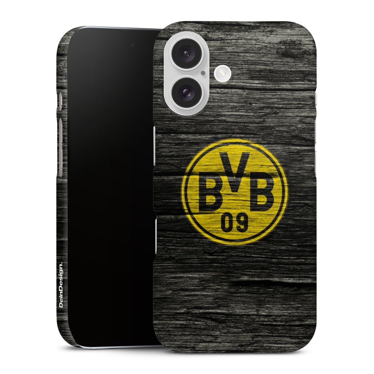 iPhone 16 Handy Premium Case Smartphone Handyhülle Schutzhülle matt Wooden Look Borussia Dortmund Bvb Premium Case