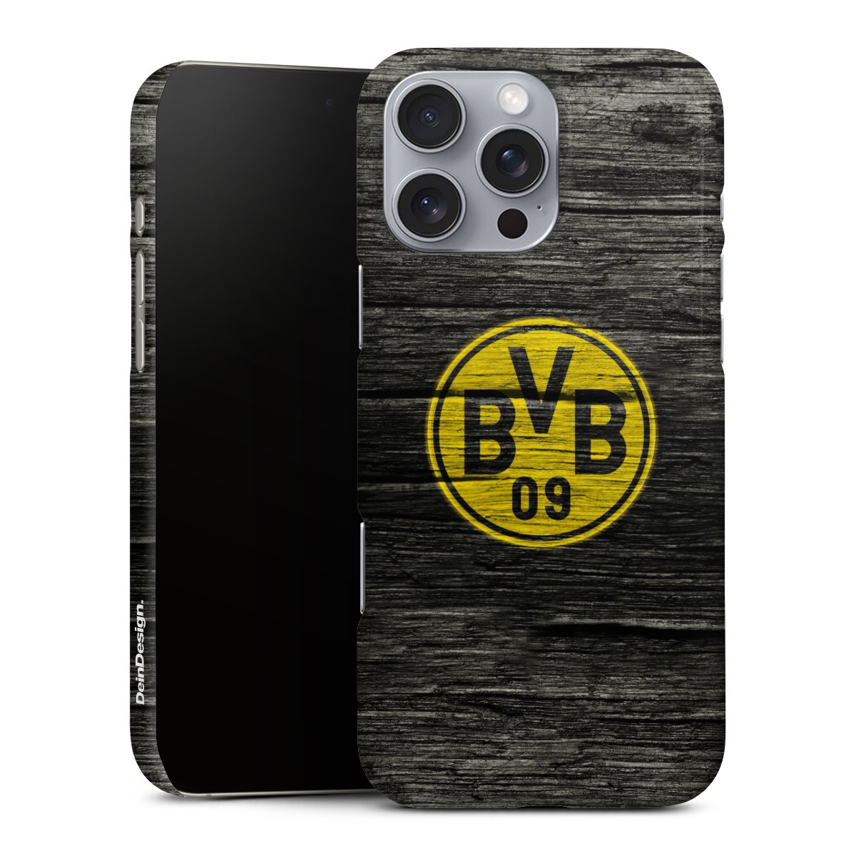 iPhone 16 Pro Max Handy Premium Case Smartphone Handyhülle Schutzhülle matt Wooden Look Borussia Dortmund Bvb Premium Case