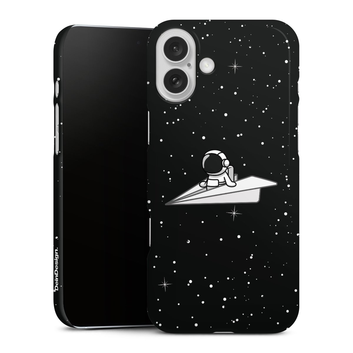 iPhone 16 Plus Handy Premium Case Smartphone Handyhülle Schutzhülle glänzend Astronaut Comic Paper Premium Case